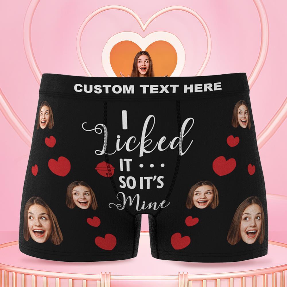 Valentine's Gifts Men's Custom Face On Boxer Shorts I licked IT