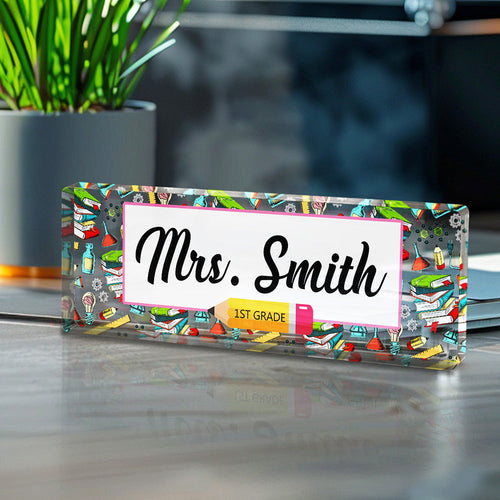 Personalized Teacher Desk Name Plate Teacher Gifts - SantaSocks