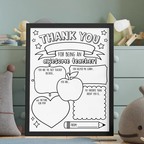 Back to School DIY Coloring Sign Teacher Appreciation Gifts - SantaSocks