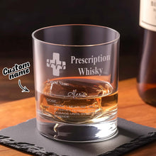 Personalized Funny Prescription Whisky Glasses and Slate Coaster with Laser Engraved Name Father's Day Gift