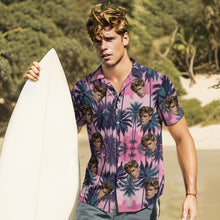 Custom Funny Face Leaves Hawaiian Shirt Flamingo Hawaiian Shirt For Men - SantaSocks