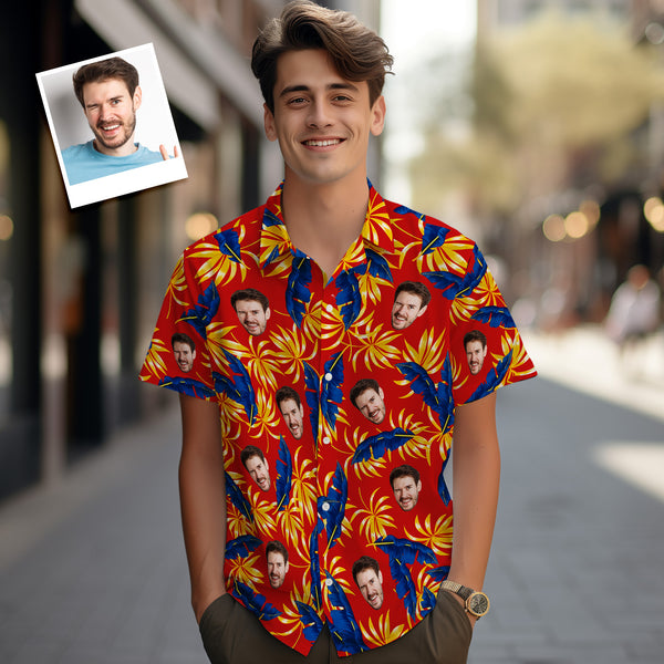 Custom Hawaiian Shirts Colorful Leaves Aloha Beach Shirt - SantaSocks