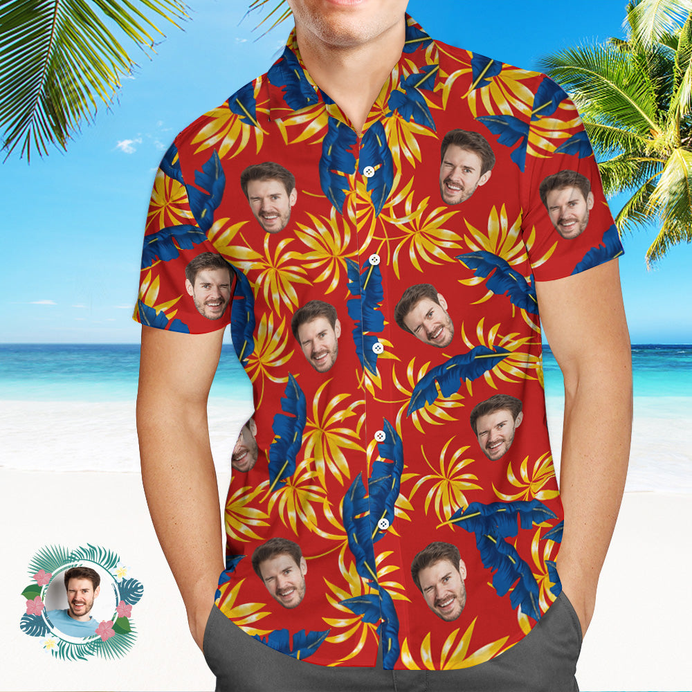 Custom Hawaiian Shirts Colorful Leaves Aloha Beach Shirt - SantaSocks
