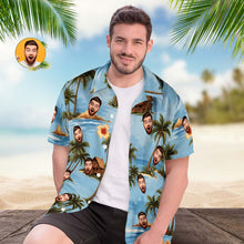 Custom Face Hawaiian Shirts Coconut Tree Vibes And Sea Face Shirt