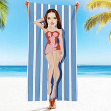 Custom Face Beach Towel Personalized Sexy Mermaid Beach Towel Funny Gift