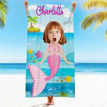Personalized Face Beach Towel Personalized Sexy Mermaid Beach Towel Funny Gift