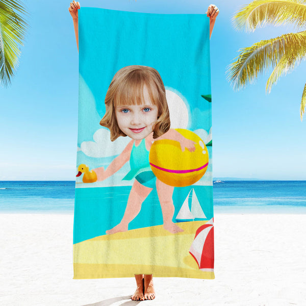Personalized Face Beach Towel Personalized Sexy Mermaid Beach Towel Funny Gift for Him