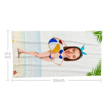Custom Face Beach Towel Personalized Sexy Mermaid Beach Towel Funny Gift for Her
