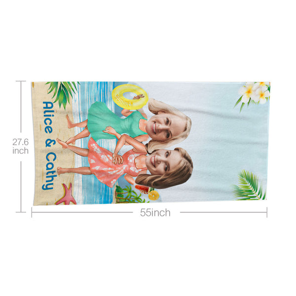 Personalized Face Beach Towel Personalized Sexy Mermaid Beach Towel Funny Gift