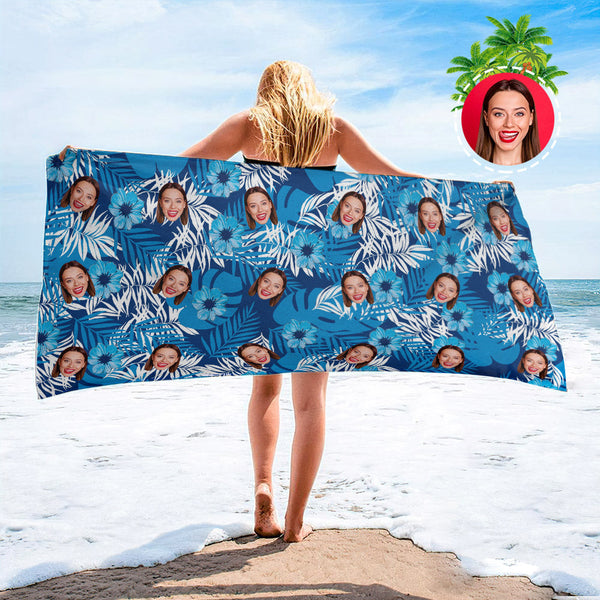Custom Face Beach Towel Custom Hawaiian Style Beach Towel Funny Gift Ideas