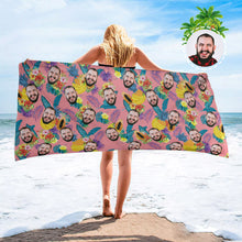 Personalized Face Beach Towel Custom Hawaiian Style Beach Towel Funny Gift