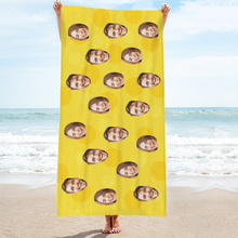 Personalized Face Beach Towel Custom Beach Towel Funny Gift Peachpuff