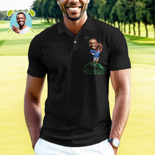 Custom Face Polo Shirt Personalized Funny Hole In One Custom Photo Golf Shirts in Your Choice of Skin Tone