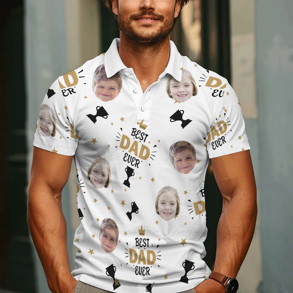 Best Dad Ever - Personalized Photo Polo Shirt