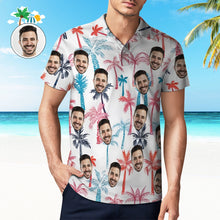 Custom Men's  Hawaiian Face Polo Shirt Multicolor Coconut Tree Polo Shirt