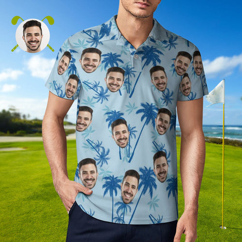 Custom Face Golf Polo Shirt  All Over Print Polo Shirt 6 Styles