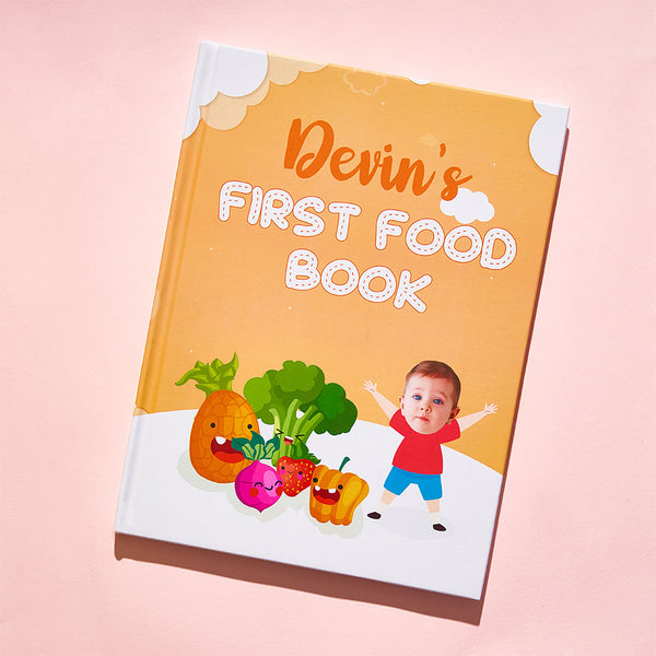 Baby's First Food Book Custom Name and Face Gifts for Baby - Get Photo Blanket