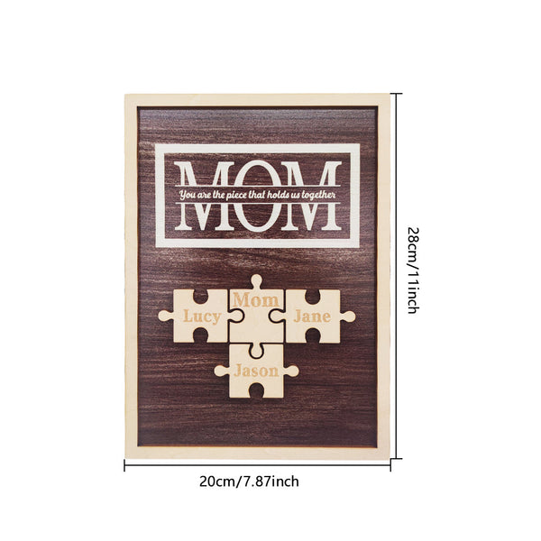 Personalized Mom Puzzle Plaque You Are the Piece That Holds Us Together Gifts for Mom