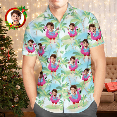Custom Face Christmas Tree Girls Vintage Christmas Hawaiian Shirt