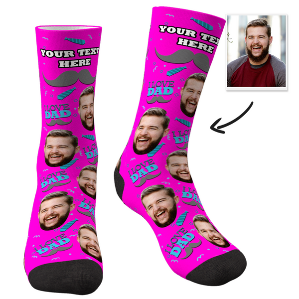 Custom I Love Dad Socks With Your Text