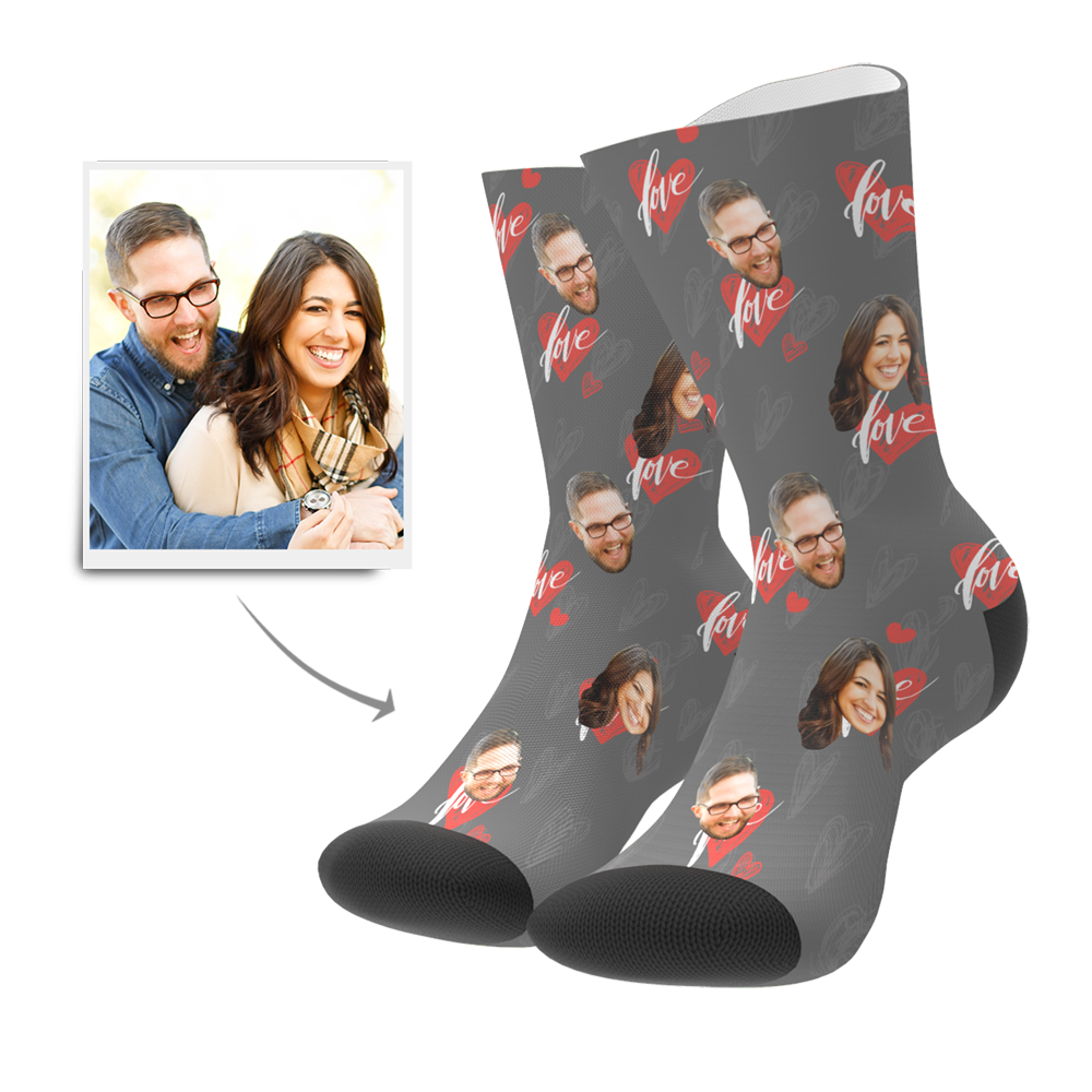 Custom Photo Socks Black - Put your favorite photo on Socks – SANTASOCKS