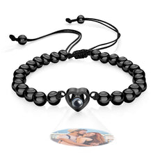 Custom Photo Projection Bracelet Personalized Heart Beads Adjustable Bracelet Gifts For Women - SantaSocks